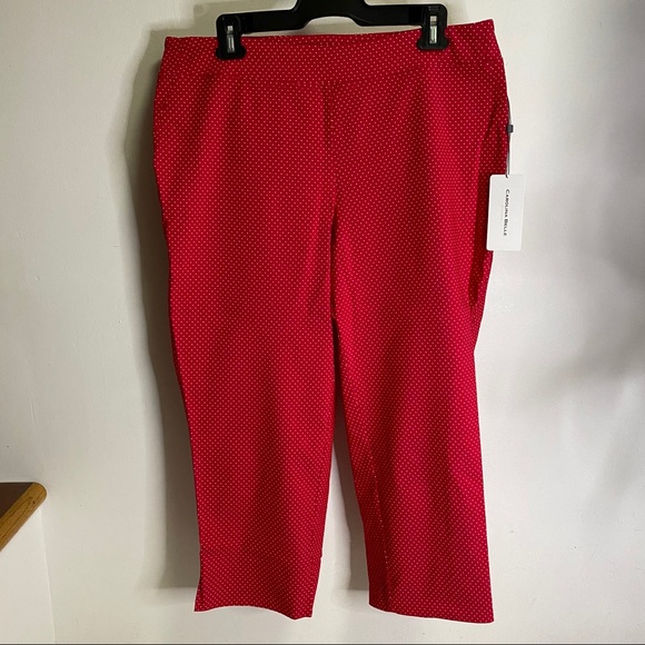 Carolina Belle Red Polka Dot Plus Size Capris - Picture 1 of 9